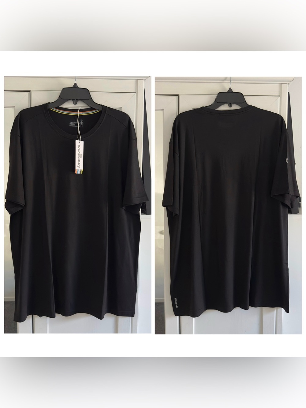 Smartwool Active Men’s Short Sleeve Shirt in Black Size XXL